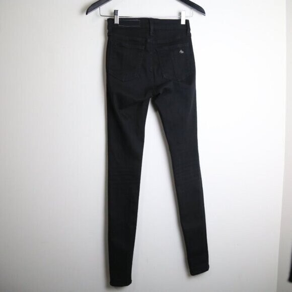 Rag & Bone Flexi Nina Skinny Smooth & Sculpt Denim Black Jeans Size 24 - Picture 10 of 11